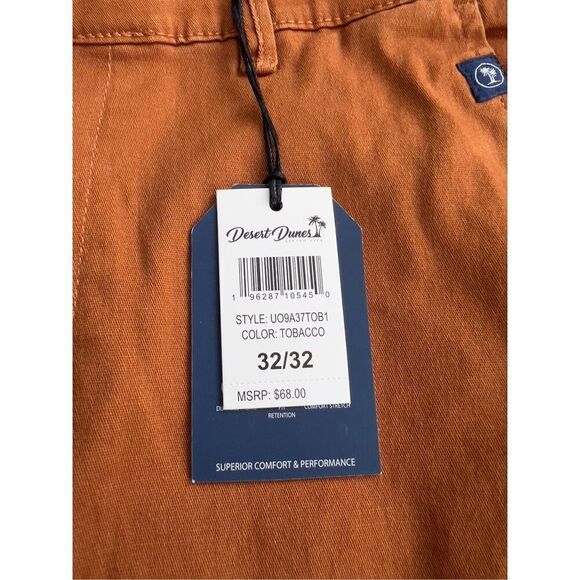 NWT Men’s Desert Dunes 32/32 weekend style tapered modern stretch khaki pants- t - Picture 3 of 9